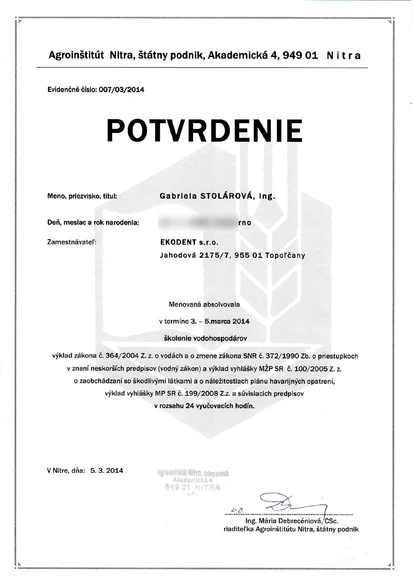 Školenie vodohospodárov