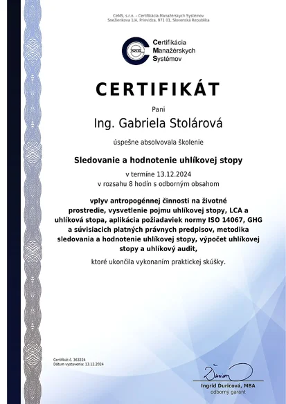Sledovanie a hodnotenie uhlíkovej stopy